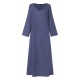 Women Oversized Vintage Loose Long Kaftan Plain Baggy Casual Full Maxi Dress