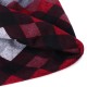 Women Plaid Slouchy Ponytail Beanie Caps Scarf Outdoor Messy High Bun Skullcap