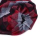 Women Plaid Slouchy Ponytail Beanie Caps Scarf Outdoor Messy High Bun Skullcap