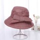 Women Plaid Wide Brimmed Sun Hat Packable Dress Beach Bucket Hats UV Resistence Sunbonnet