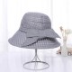 Women Plaid Wide Brimmed Sun Hat Packable Dress Beach Bucket Hats UV Resistence Sunbonnet