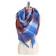 Women Plaid Winter Warm Tassels Scarf Soft Long Triangular Scarves Towals