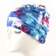 Women Plus Size Folding Pleated Cloth Flower Swimming Cap Ears Protection Cloth Bathing Cap