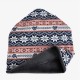 Women Plus Velvet Snowflake Print Multi-purpose Beanie Hats Scraf Outdoor Warm Cap Collar