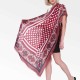 Women Polka Dot Floral Pattern Fringe Scarf Elegant Design Shawl