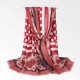 Women Polka Dot Floral Pattern Fringe Scarf Elegant Design Shawl