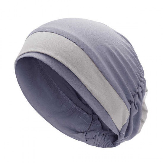 Women Polyester Breathable Turban Hat Casual Good Elastic Beanie Muslim Pile Heap Cap