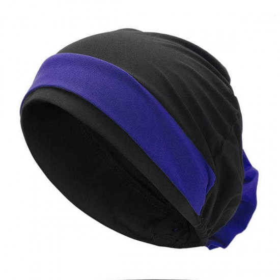 Women Polyester Breathable Turban Hat Casual Good Elastic Beanie Muslim Pile Heap Cap