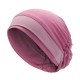 Women Polyester Breathable Turban Hat Casual Good Elastic Beanie Muslim Pile Heap Cap