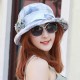 Women Polyester Breathable UV Protection Bucket Cap Wide Brim Sun Beach Hat