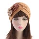 Women Polyester Ethnic Floral Turban Hat Outdoor Print Breathable Chemo Caps