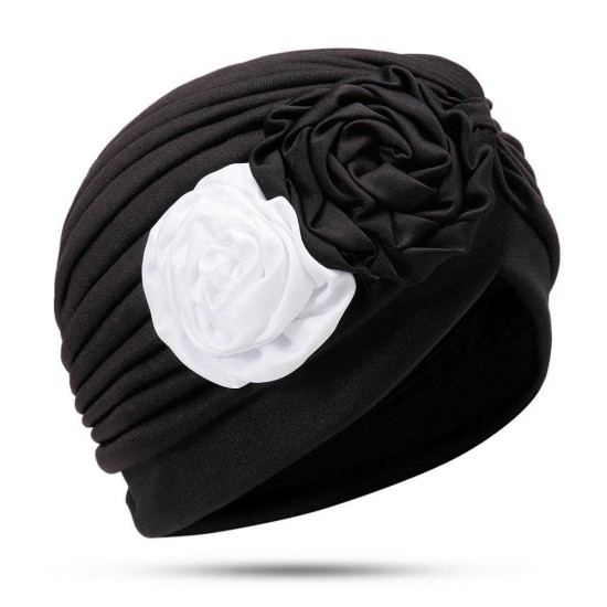 Women Polyester Ethnic Floral Turban Hat Outdoor Print Breathable Chemo Caps