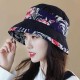 Women Polyester Ethnic Style UV Protection Bucket Cap Large Brim Sun Fishing Hat