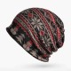 Women Print Cotton Warm Beanie Hats Multi-function Soft Collar Scarf Daul-use