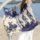 Women Printing Breathable Thin Voile Scarf Outdoor Summer Sunscreen Beach Shawl