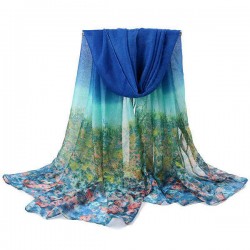 Women Printing Chiffon Scarves Shawls Casual Outdoor Soft Scarf