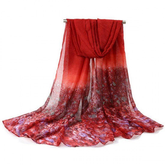 Women Printing Chiffon Scarves Shawls Casual Outdoor Soft Scarf