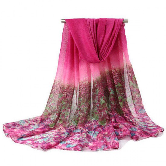 Women Printing Chiffon Scarves Shawls Casual Outdoor Soft Scarf