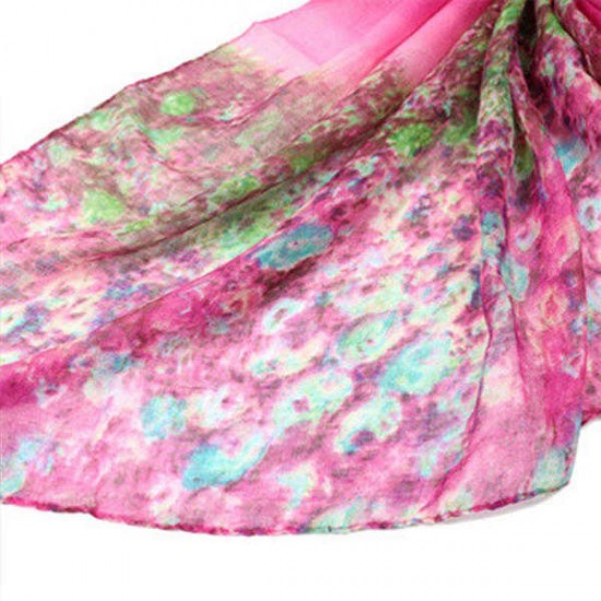 Women Printing Chiffon Scarves Shawls Casual Outdoor Soft Scarf