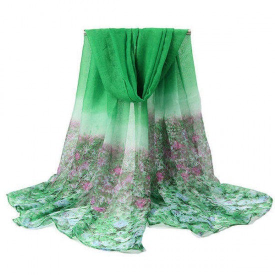 Women Printing Chiffon Scarves Shawls Casual Outdoor Soft Scarf