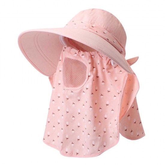 Women Removable Face Protection Breathable Sun Bucket Hat Summer Outdoor Travel Beach Sea Cap