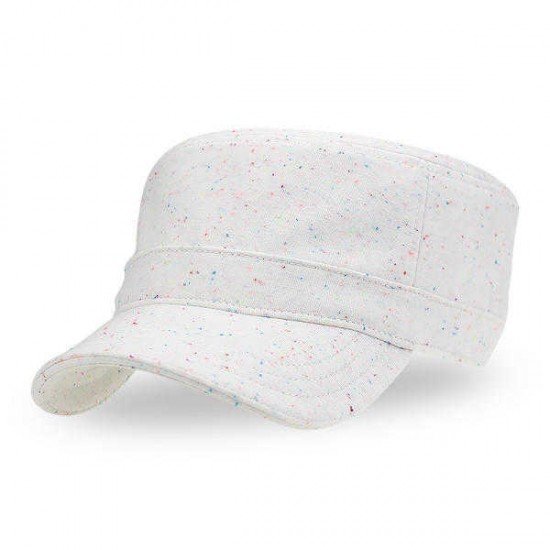 Women Retro Cotton Flat Top Hat Solid Color Casual Army Sunscreen Baseball Cap Adjustable