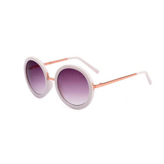 Women Retro Round Frame Polarized Sunglasses Summer Outdoor Anti-UV Glasses