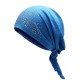 Women Rhinestones Cotton Elastic Skullies Beanie Hat Casual Solid Hedging Cap