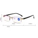 Women Round Rimless Reader Reading Glasses Rhinestone Anti-blue Light Computer Glasses