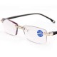 Women Round Rimless Reader Reading Glasses Rhinestone Anti-blue Light Computer Glasses