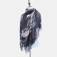 Women Satin Abstract Painting Scarves Fashion Summer Outdoor Graffiti Shawl