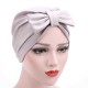 Women Satin Bowknot Beanie Hat Solid Elegant Outdoor Casual Turban Cap