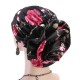 Women Satin Ethnic Floral Turban Hat Outdoor Print Breathable Chemo Caps