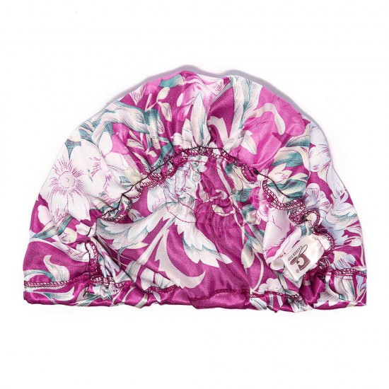 Women Satin Ethnic Floral Turban Hat Outdoor Print Breathable Chemo Caps