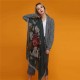 Women Satin Printing Scarves Breathable Vintage Cotton And Linen Lightweight Scarf