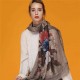 Women Satin Printing Scarves Breathable Vintage Cotton And Linen Lightweight Scarf