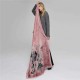 Women Satin Printing Scarves Breathable Vintage Cotton And Linen Lightweight Scarf