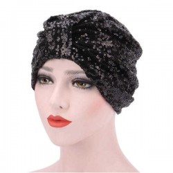 Women Sequin Hedging Cap Bright Fashion Skullies Beanies Hat Adjustable