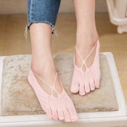 Women Sexy Mesh Five-toes Boat Sock Anti Skid Invisibility Socks Summer Breathable Socks