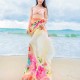 Women Sexy Silk Floral Printed Beach Towel Summer Thin Sunscreen Soft Shawls Dual Wraps