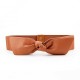 Women Skirt Decoration Waist Design Bow PU Belt Casual Wild Vogue Elastic Waistband