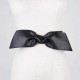 Women Skirt Decoration Waist Design Bow PU Belt Casual Wild Vogue Elastic Waistband