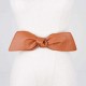 Women Skirt Decoration Waist Design Bow PU Belt Casual Wild Vogue Elastic Waistband