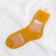 Women Small Squares Crystal Silk Socks Breathable Elastic Middle Tube Socks