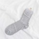 Women Small Squares Crystal Silk Socks Breathable Elastic Middle Tube Socks