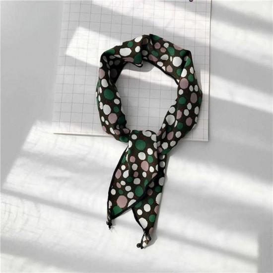 Women Spring Autumn Casual Triangle Scarf Wave Point Soft Small Scarf