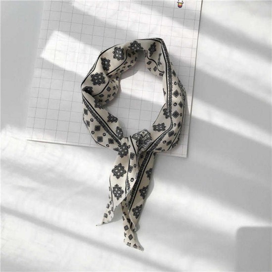 Women Spring Autumn Casual Triangle Scarf Wave Point Soft Small Scarf