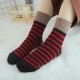 Women Stripe Artificial Rabbit Hair Thicken Winter Warm Socks Casual Deodorization Crew Sock