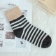 Women Stripe Artificial Rabbit Hair Thicken Winter Warm Socks Casual Deodorization Crew Sock