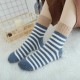 Women Stripe Artificial Rabbit Hair Thicken Winter Warm Socks Casual Deodorization Crew Sock